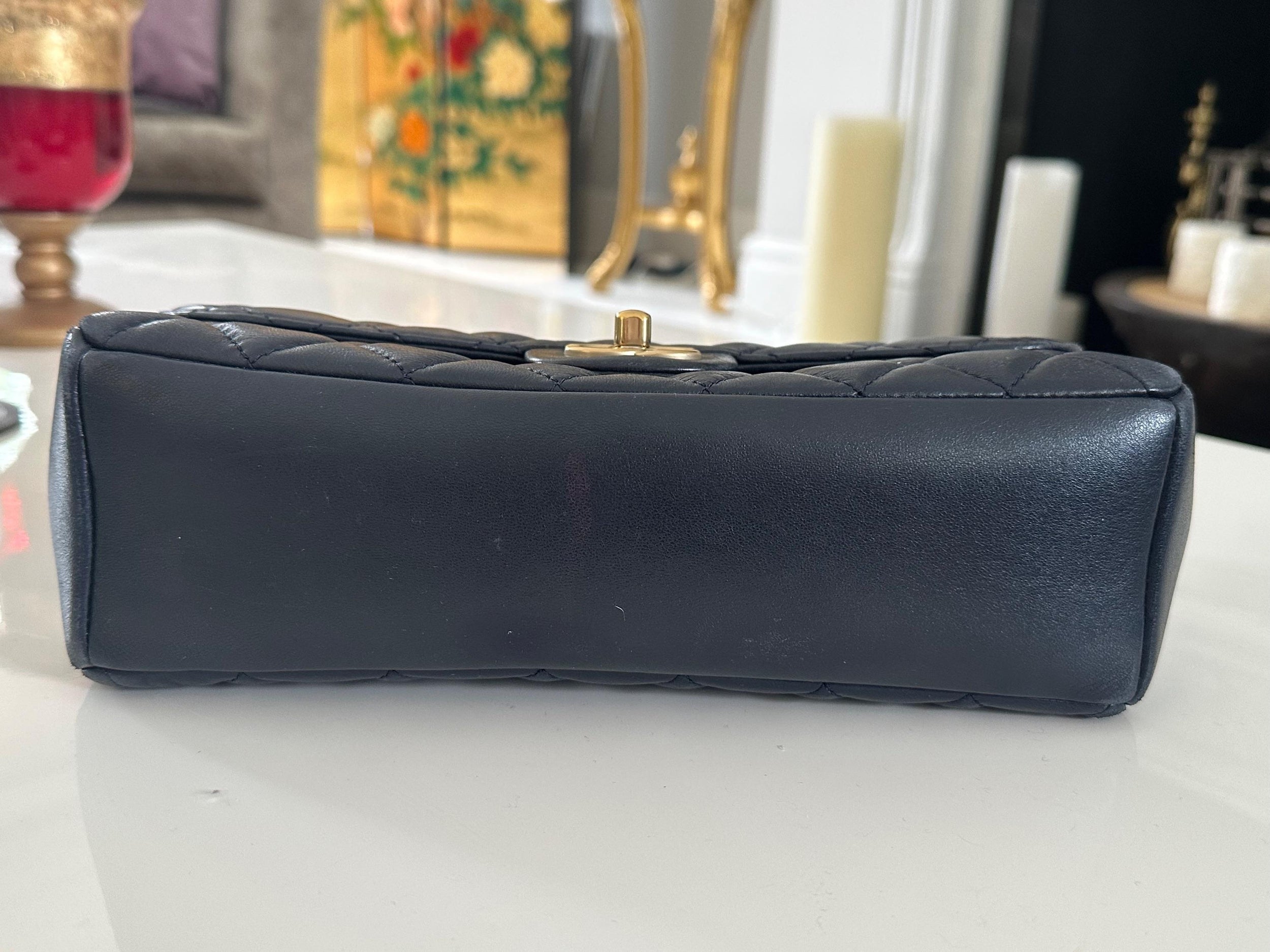 Chanel Midnight Blue Lambskin Single Flap Bag