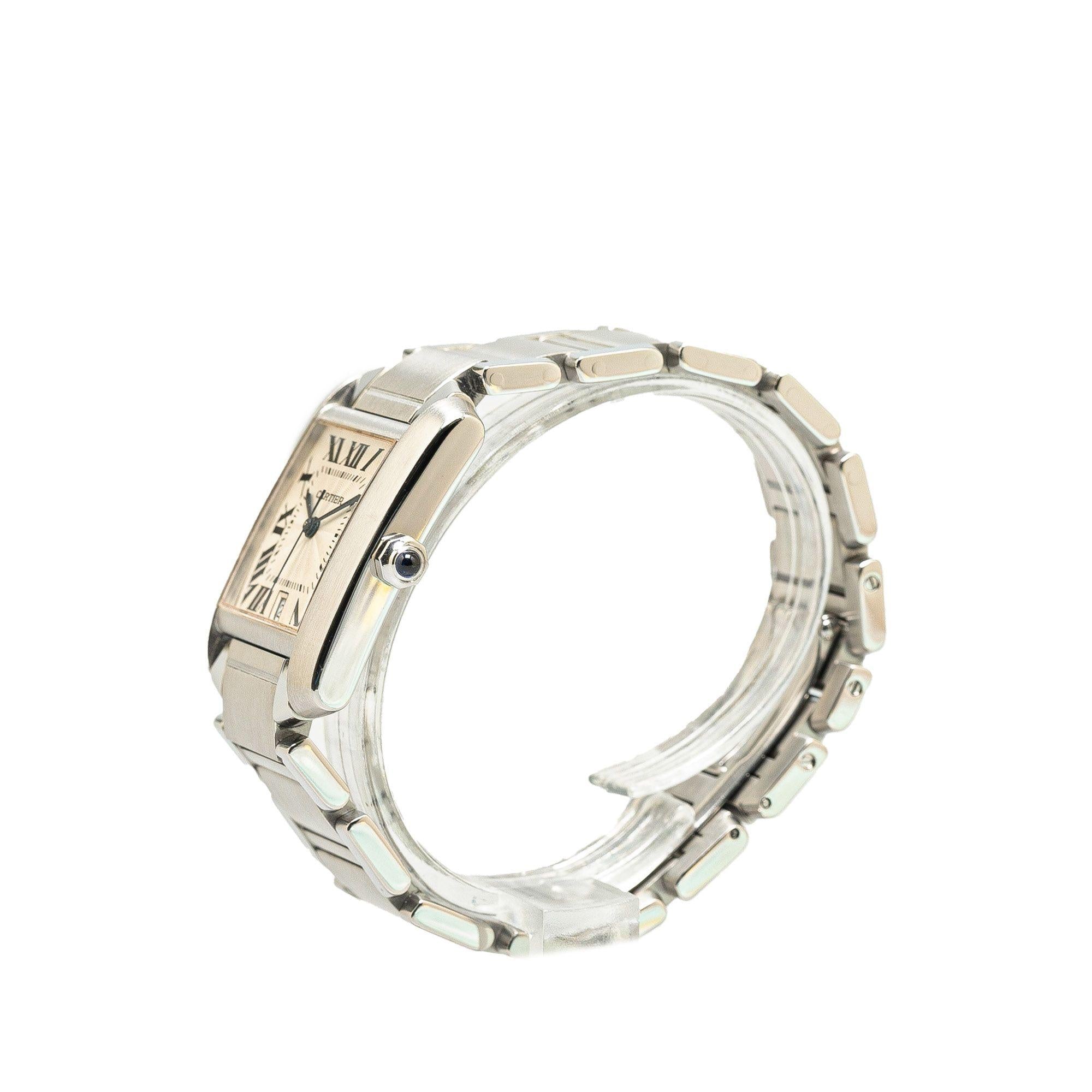 Cartier Stainless Steel Quartz Tank Francaise Watch 28mm