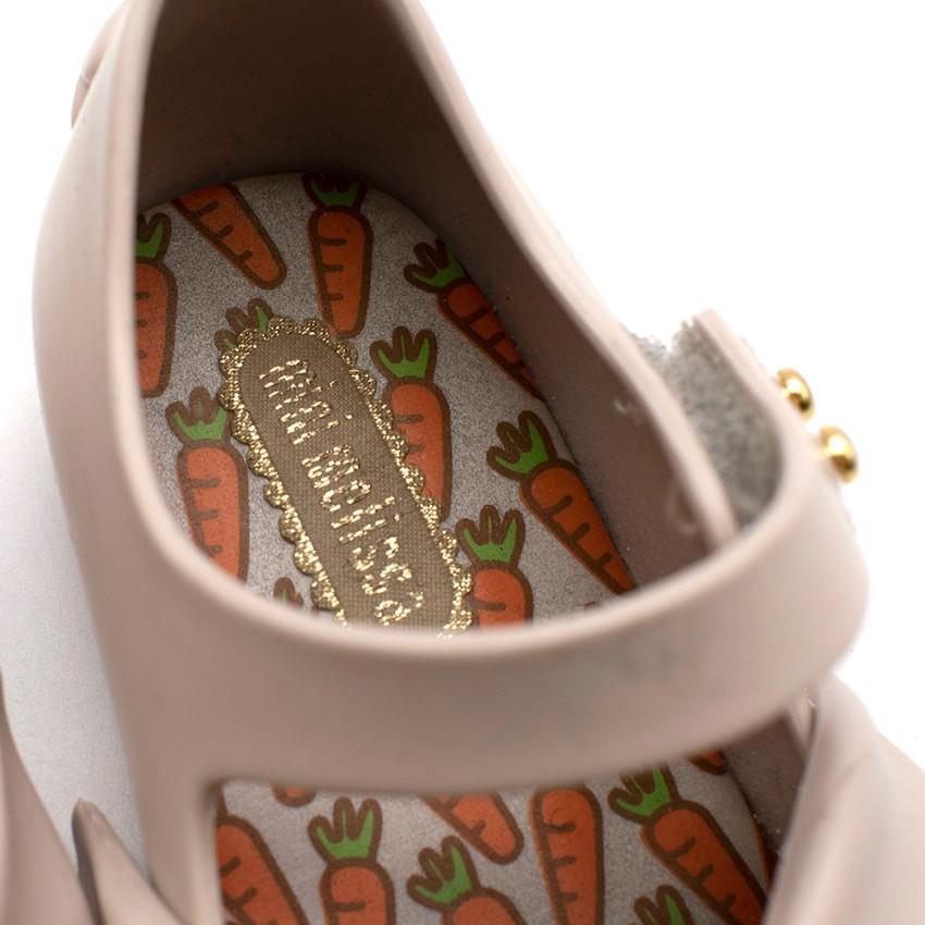 Mini Melissa Beige Bunny Peep-Toe Jelly Shoes