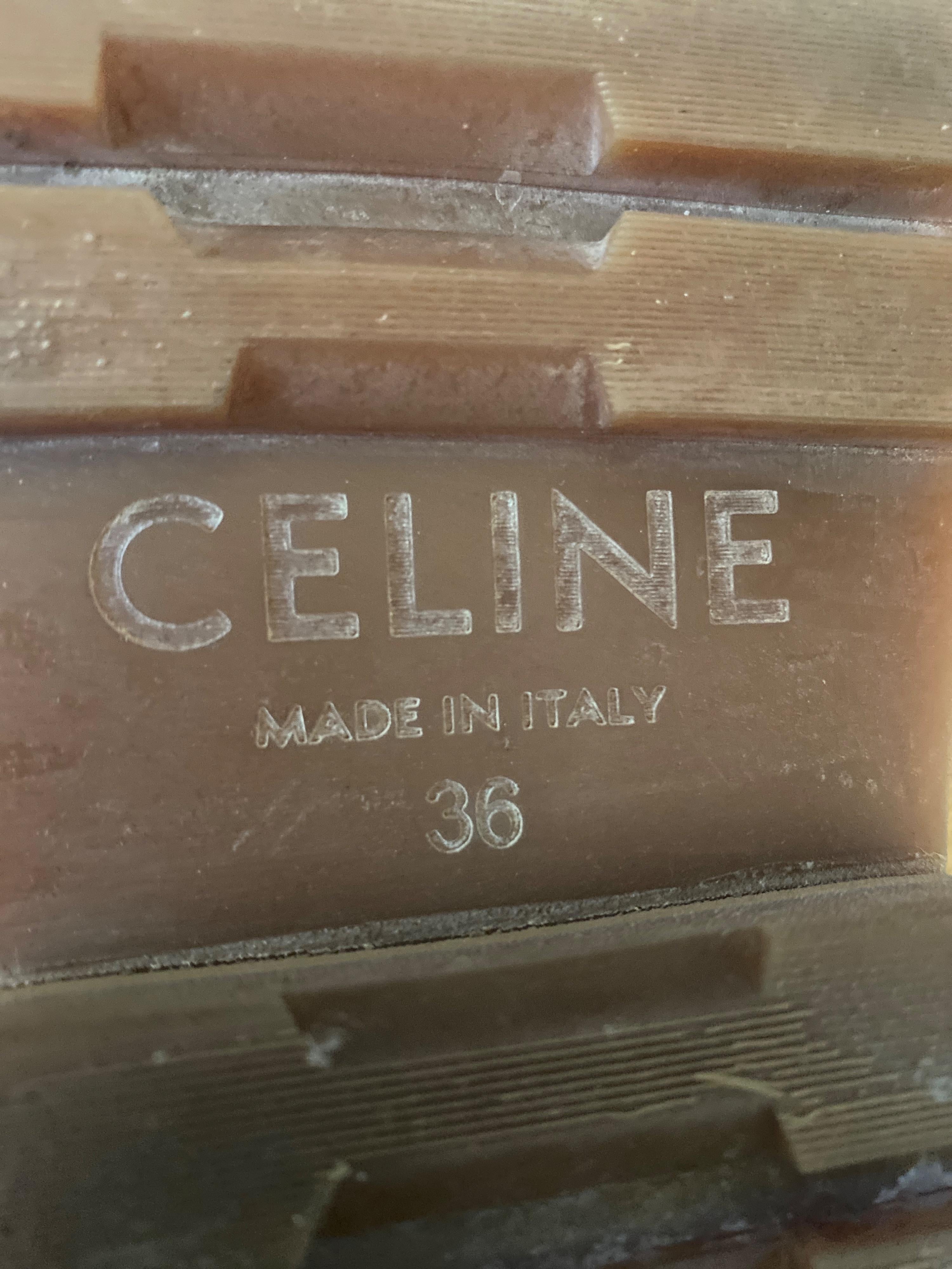 Sold Out Tan Leather Celine Logo Sandals