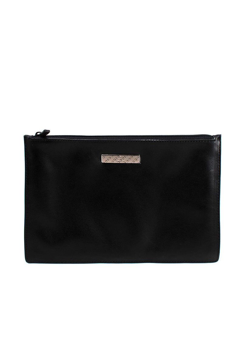 Gucci Vintage Black Leather Pouch