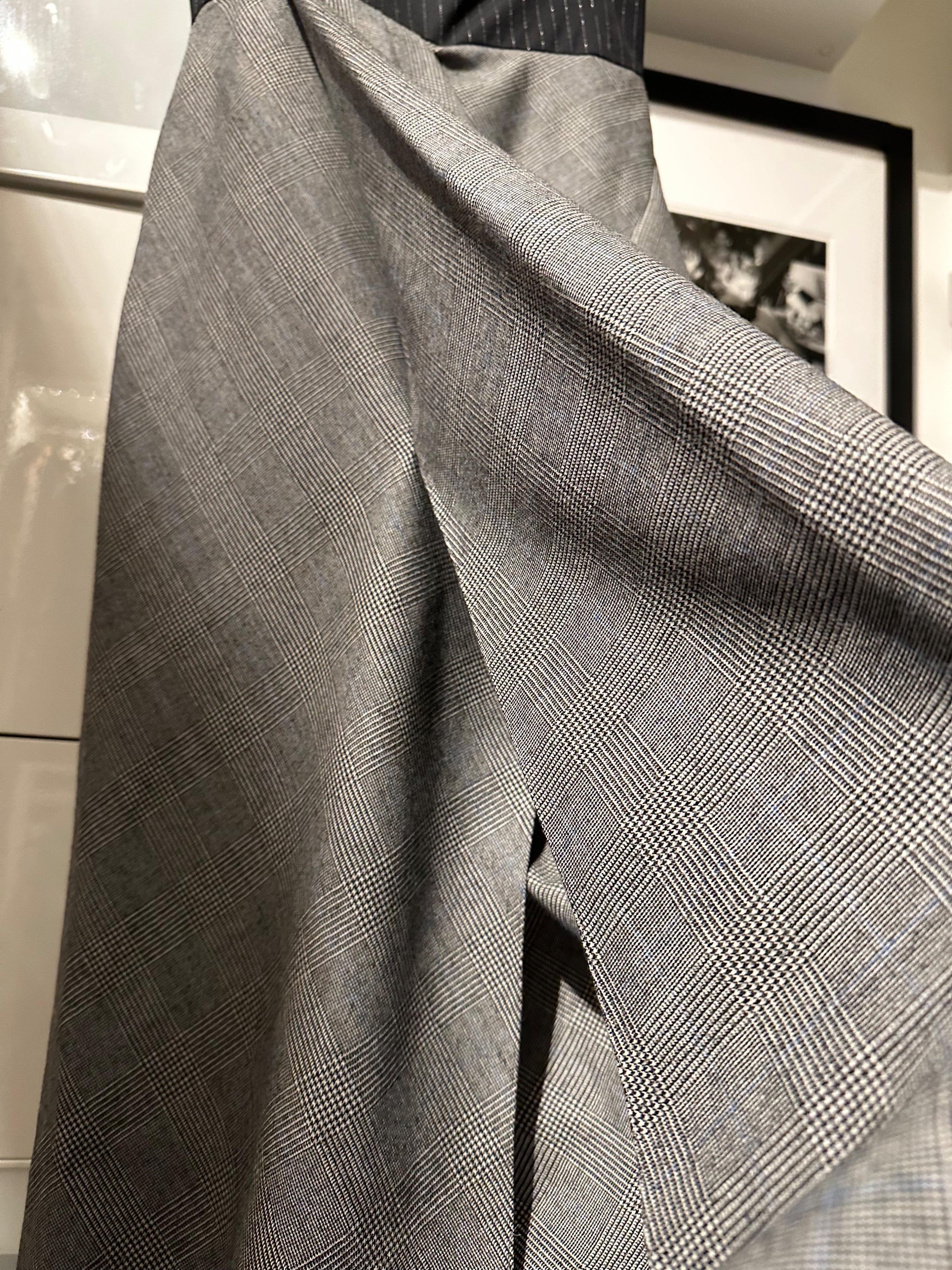 Alexander Mcqueen Pinstripe and Checked Wool Midi Dress
