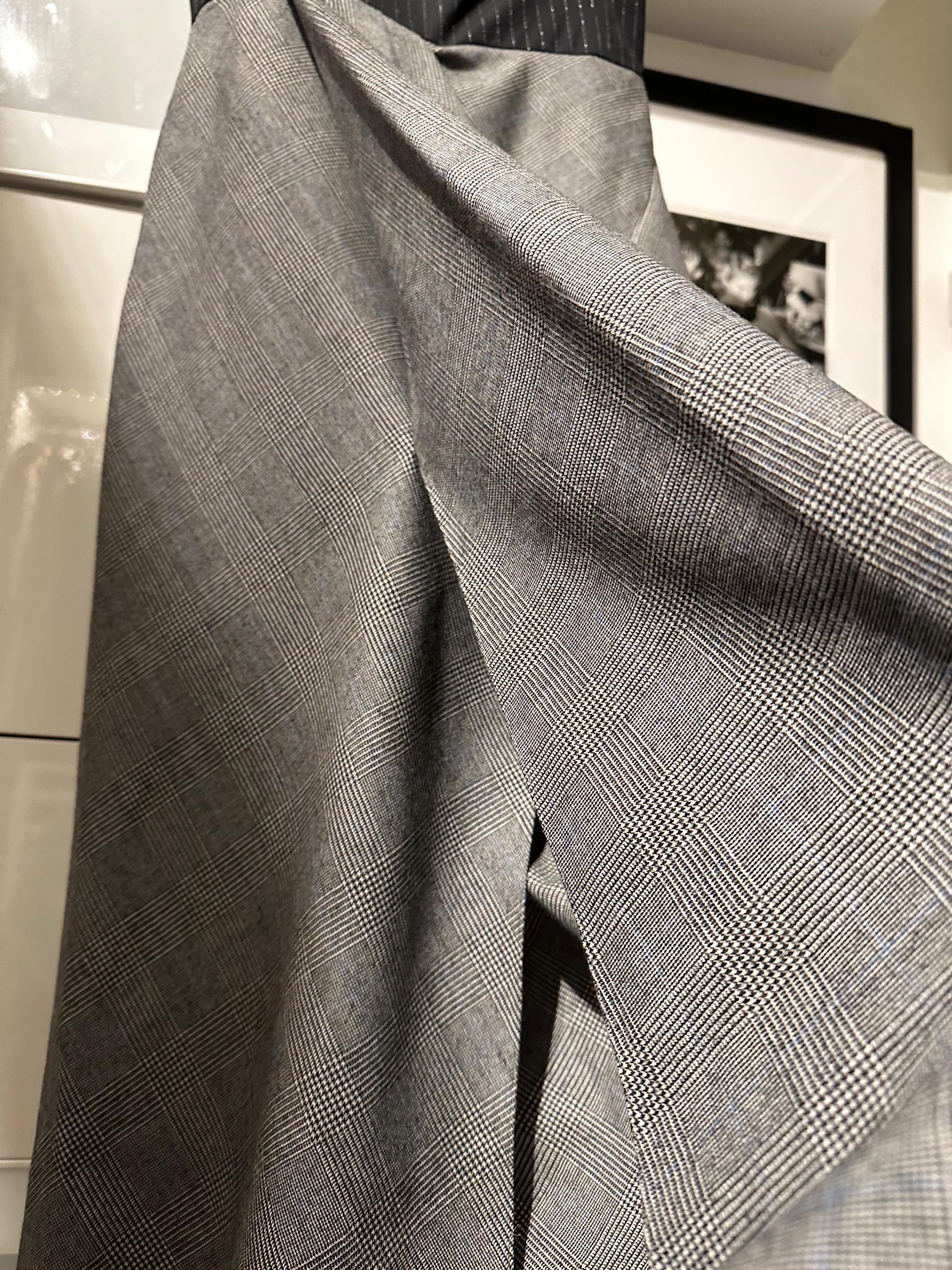 Alexander Mcqueen Pinstripe and Checked Wool Midi Dress