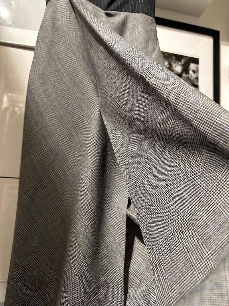 Alexander Mcqueen Pinstripe and Checked Wool Midi Dress