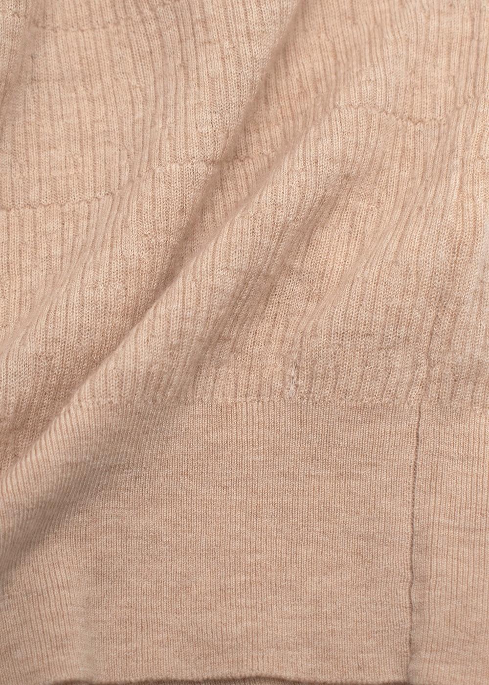 Forte Forte Beige Ribbed Cashmere Top