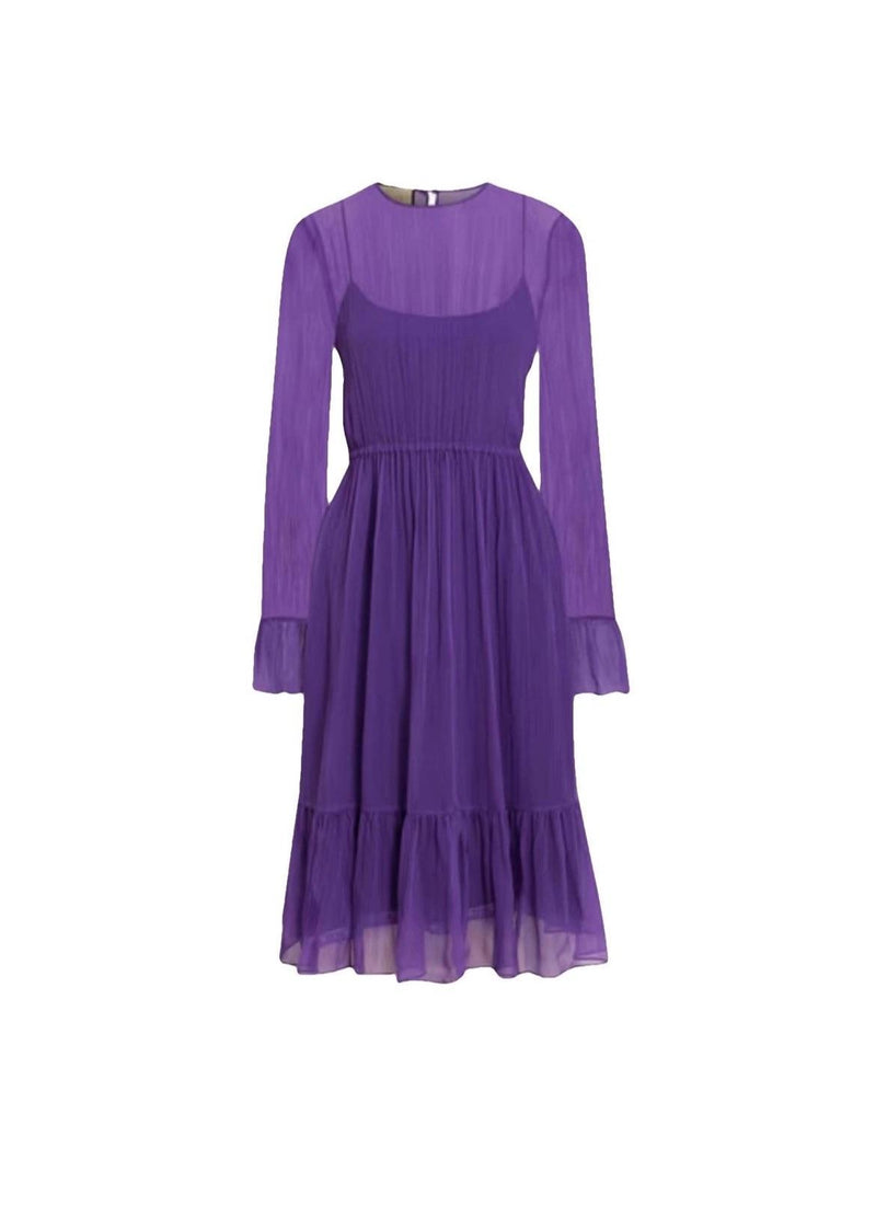 Gucci Purple Silk Chiffon Midi Dress