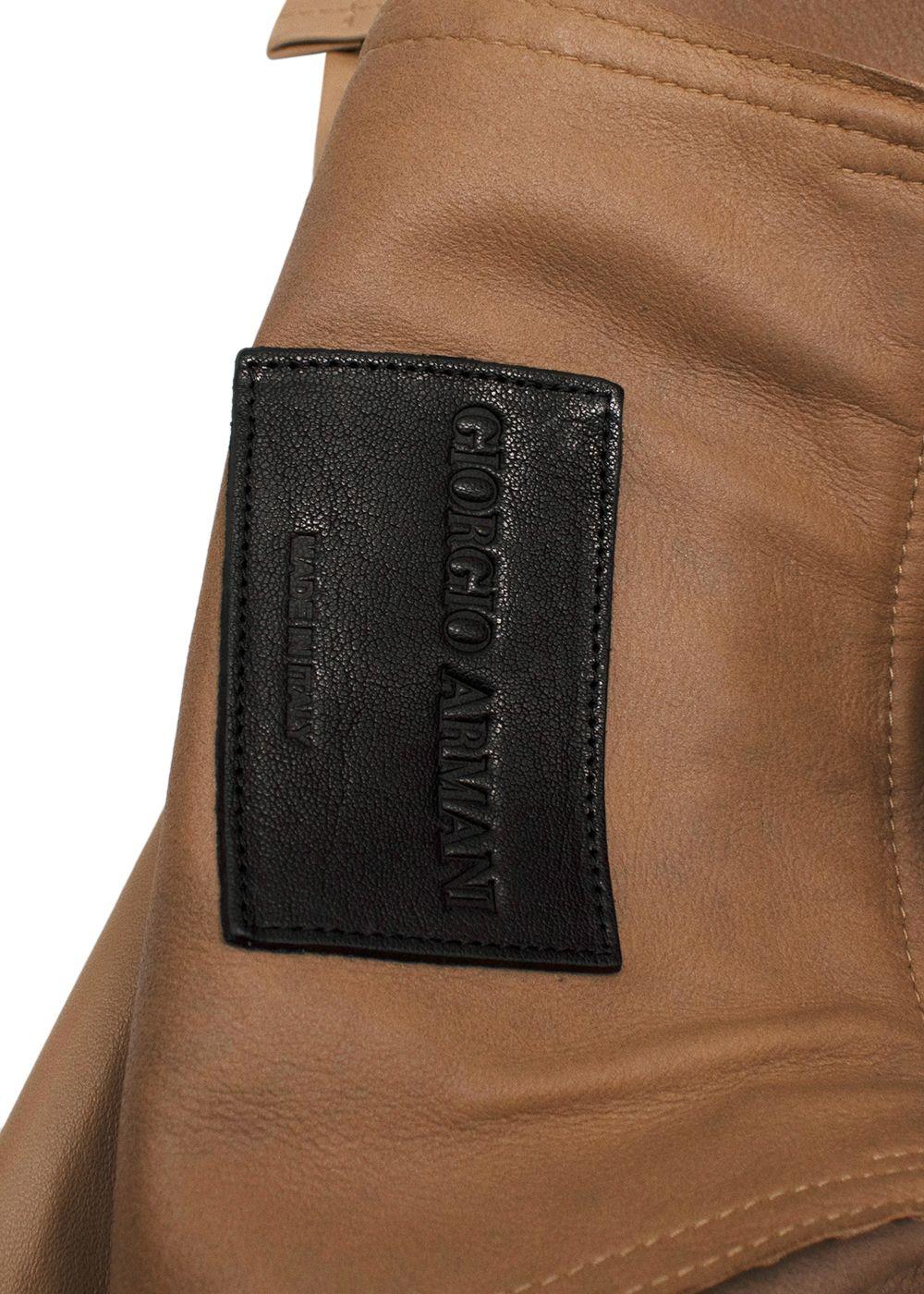Giorgio Armani Beige Leather Blazer