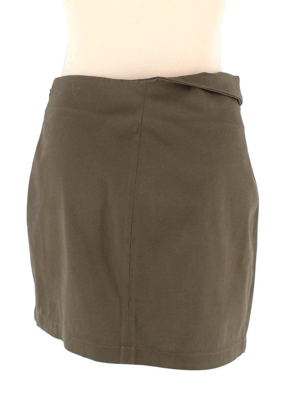 The Attico Khaki Asymmetric Mini Skirt