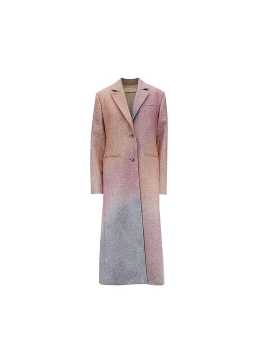 Blue & Pink Ombre Wool Long Coat
