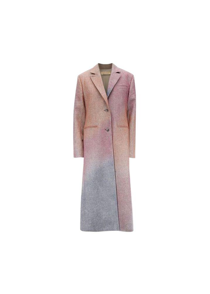 Blue & Pink Ombre Wool Long Coat