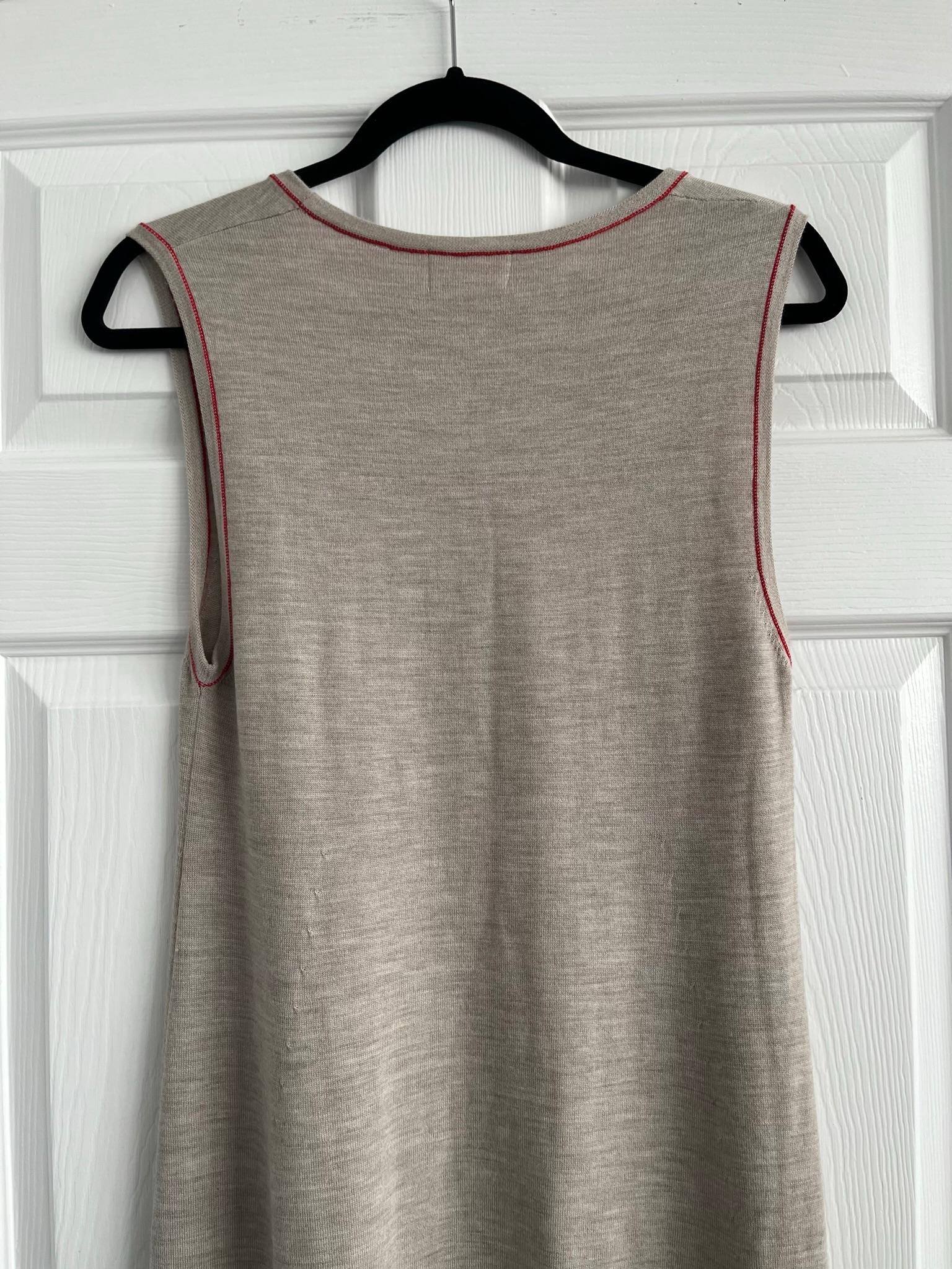 Beige Merino Wool Asymmetric Dress