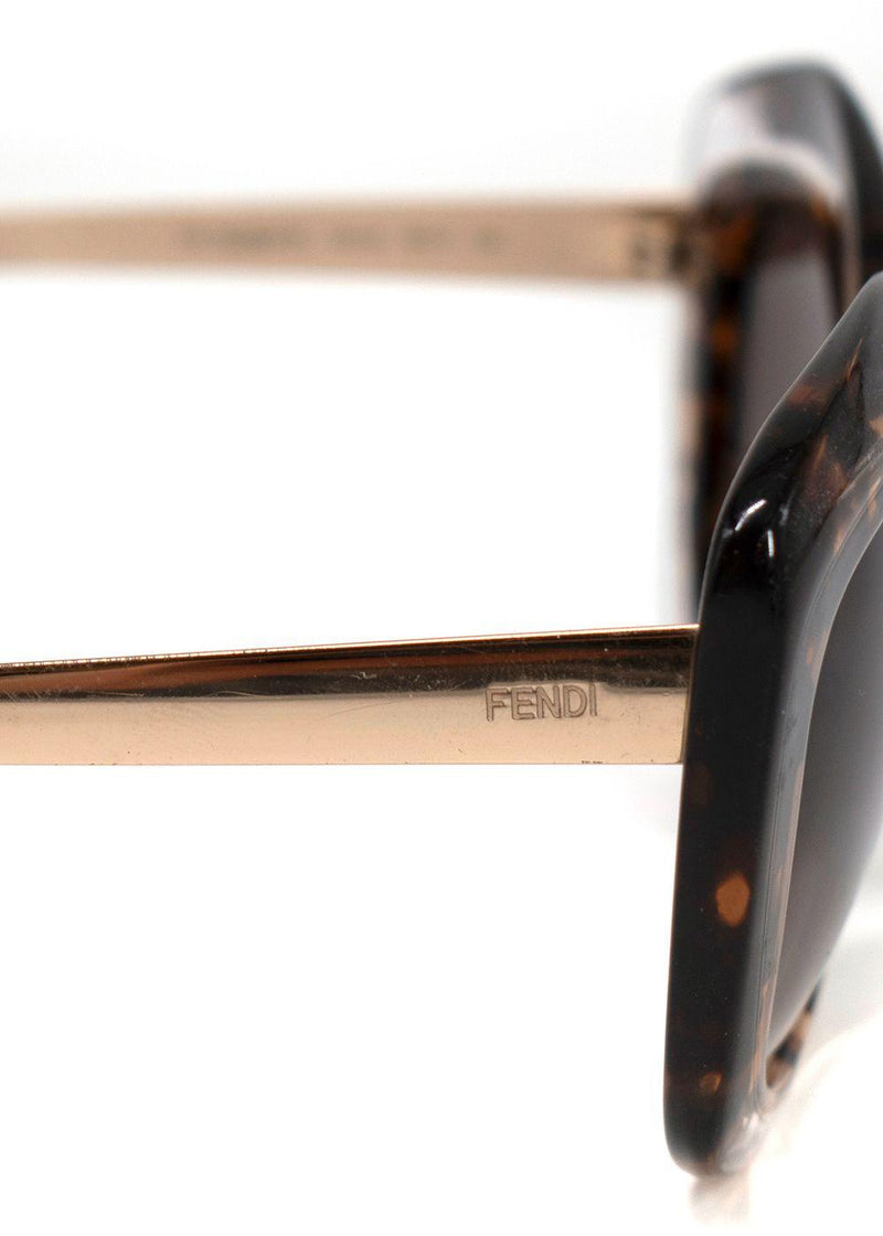 Fendi Brown Tortoise Shell Cat Eye Gradient Sunglasses