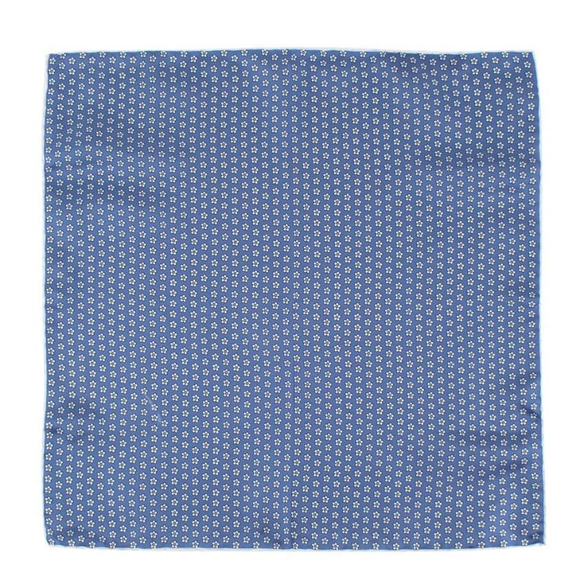 Breuer Blue Floral Pattern Pocket Square