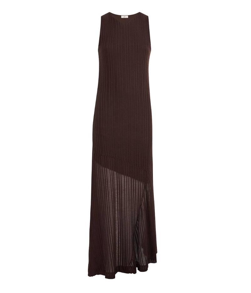 Bite Studios Brown Ribbed Spacia Maxi Dress