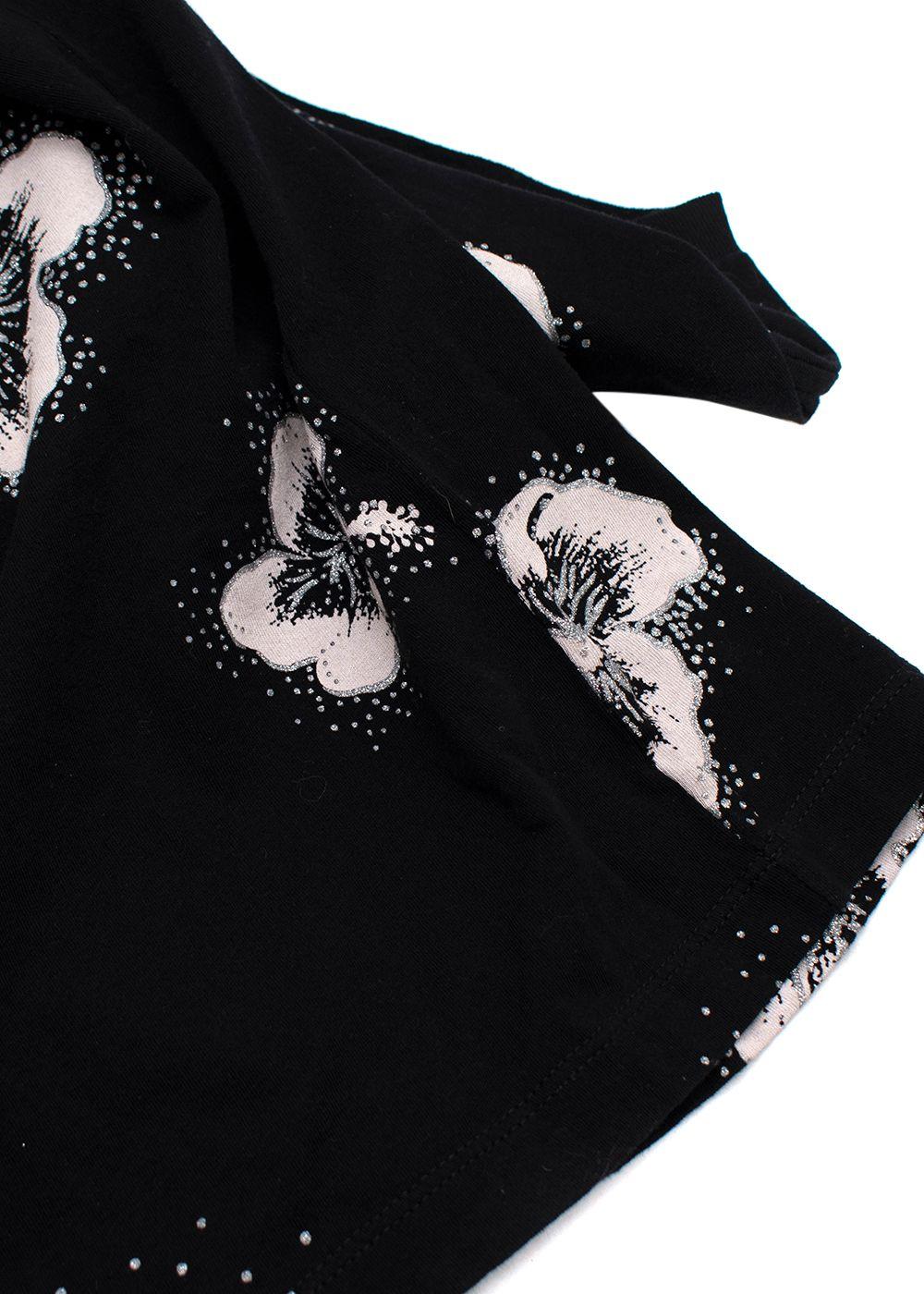 Saint Laurent Black Hibiscus Flower Print Top