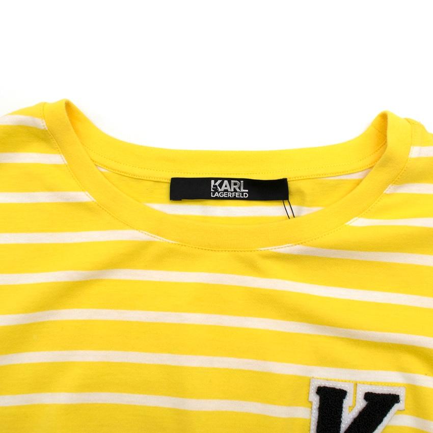 Karl Lagerfeld Yellow Cotton Striped Tshirt