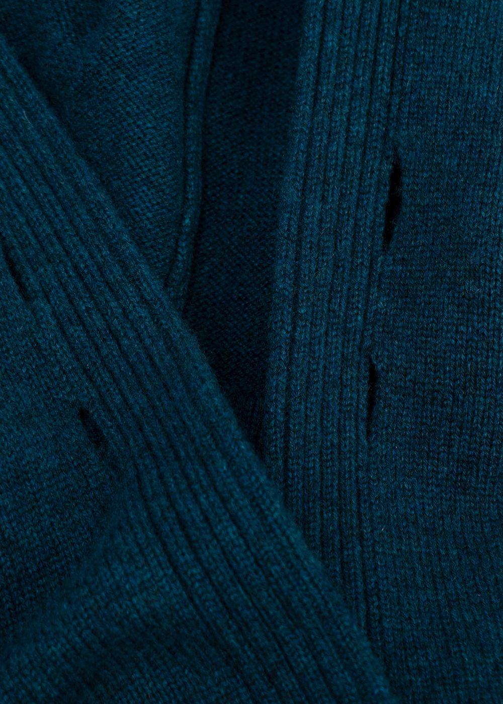 Hermes Teal Cashmere Longline Cardigan