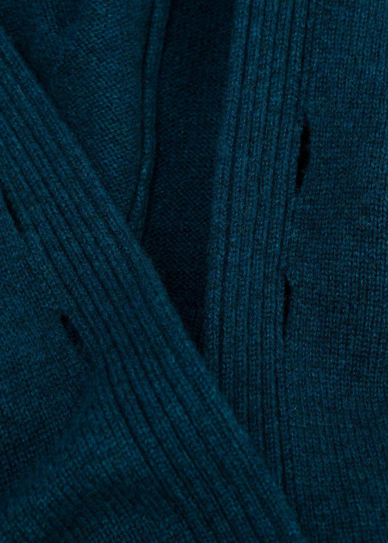 Hermes Teal Cashmere Longline Cardigan
