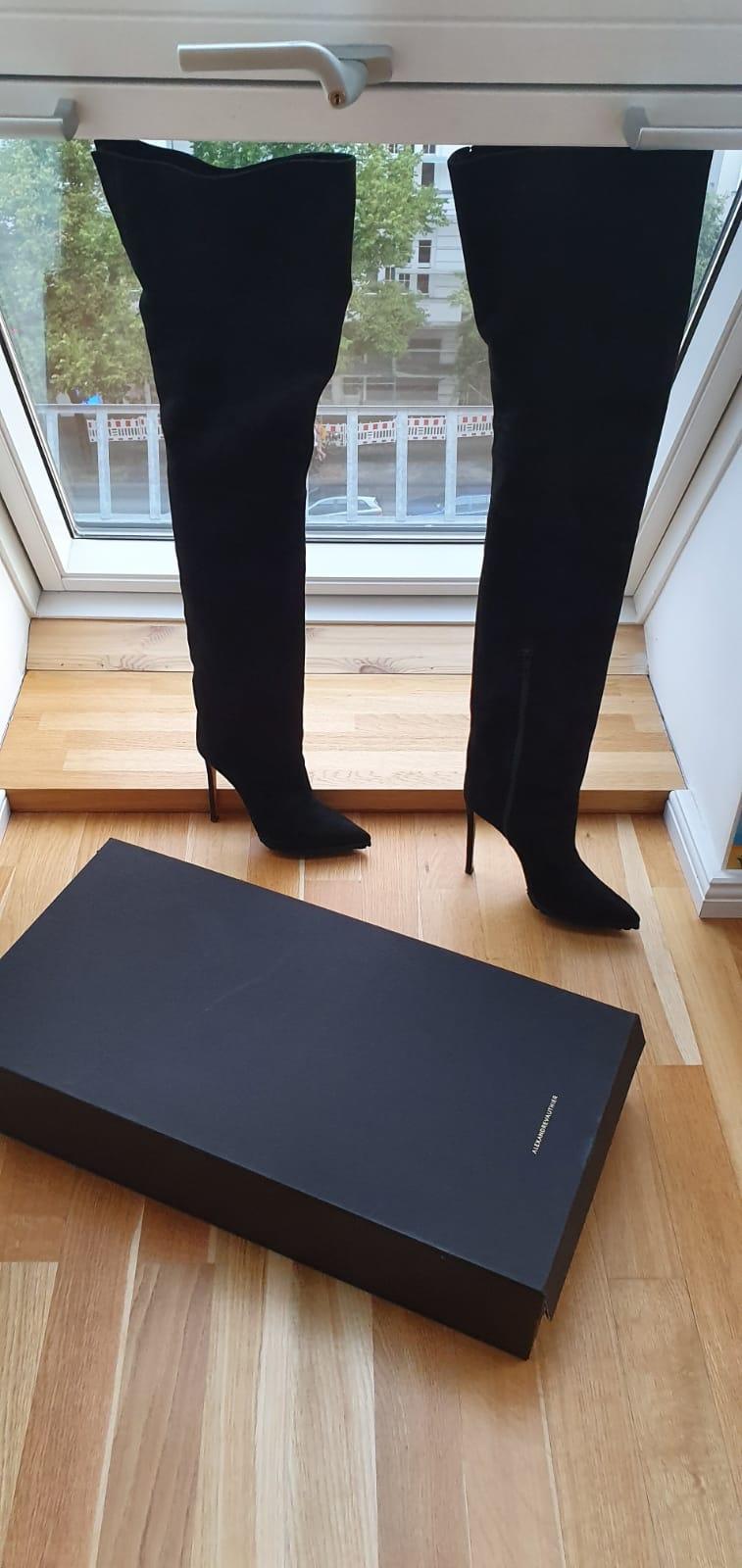 Alexandre Vauthier Black Suede Alex Boots