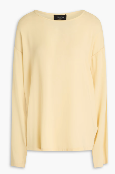 Fabiana Filippi Sablé Bead-Embellished Stretch-Crepe Top