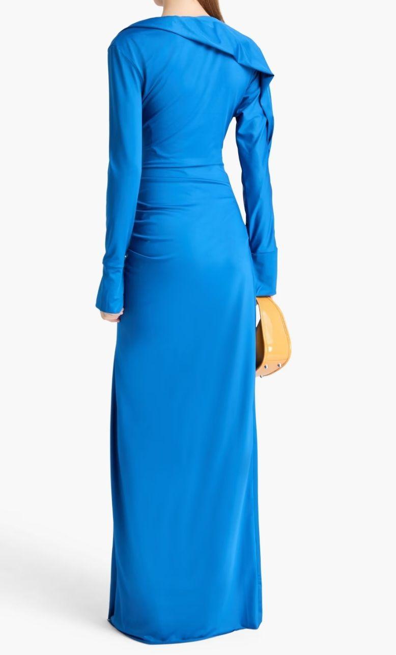 Victoria Beckham Blue Jersey Gown