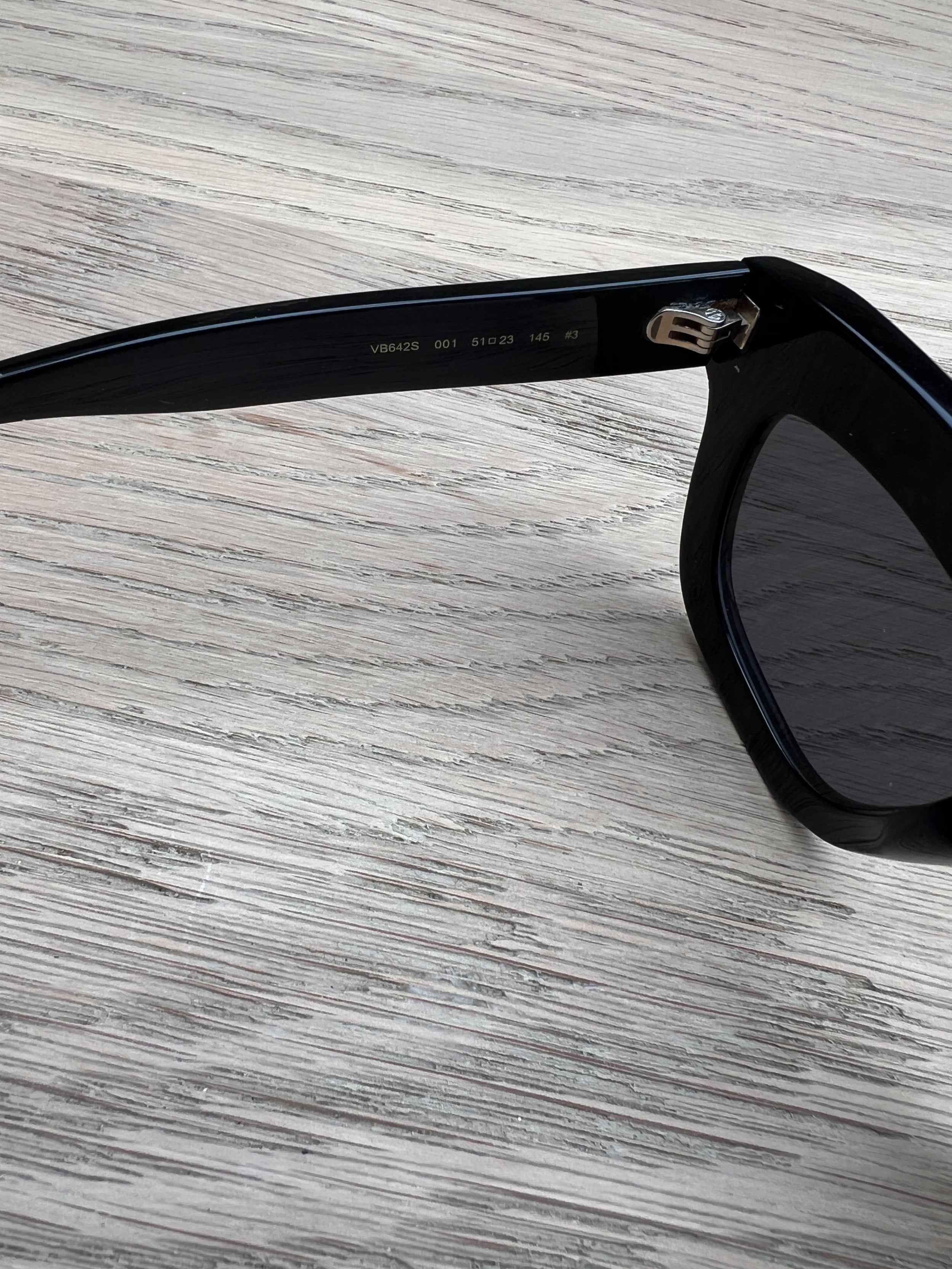 Black Beveled Cat Eye Sunglasses