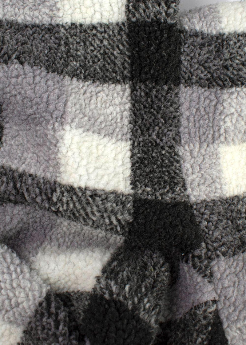 Stella McCartney Kids 10Y Plaid Grey Sherpa Fleece Jacket