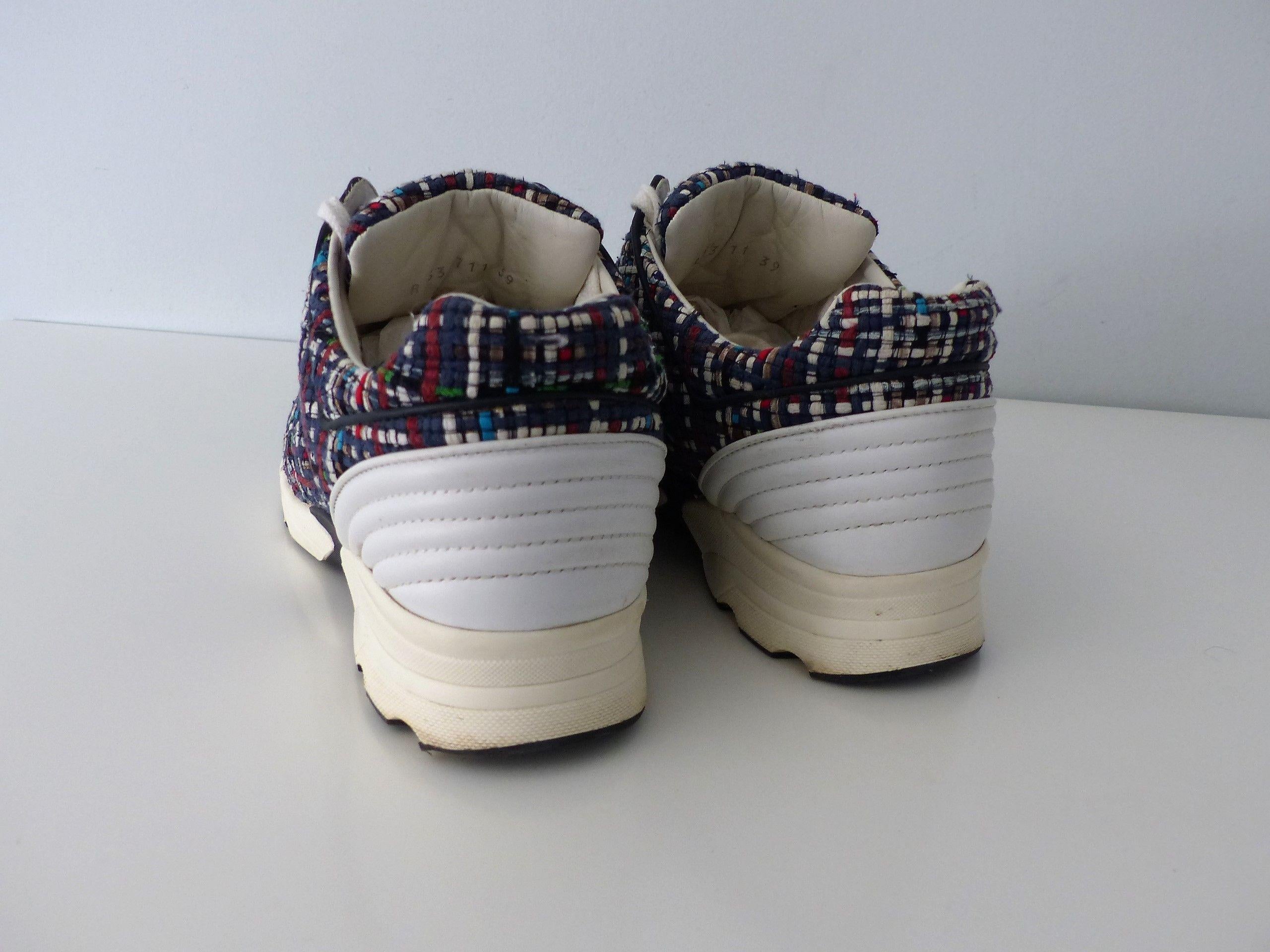 Multicoloured Woven Tweed Sneakers