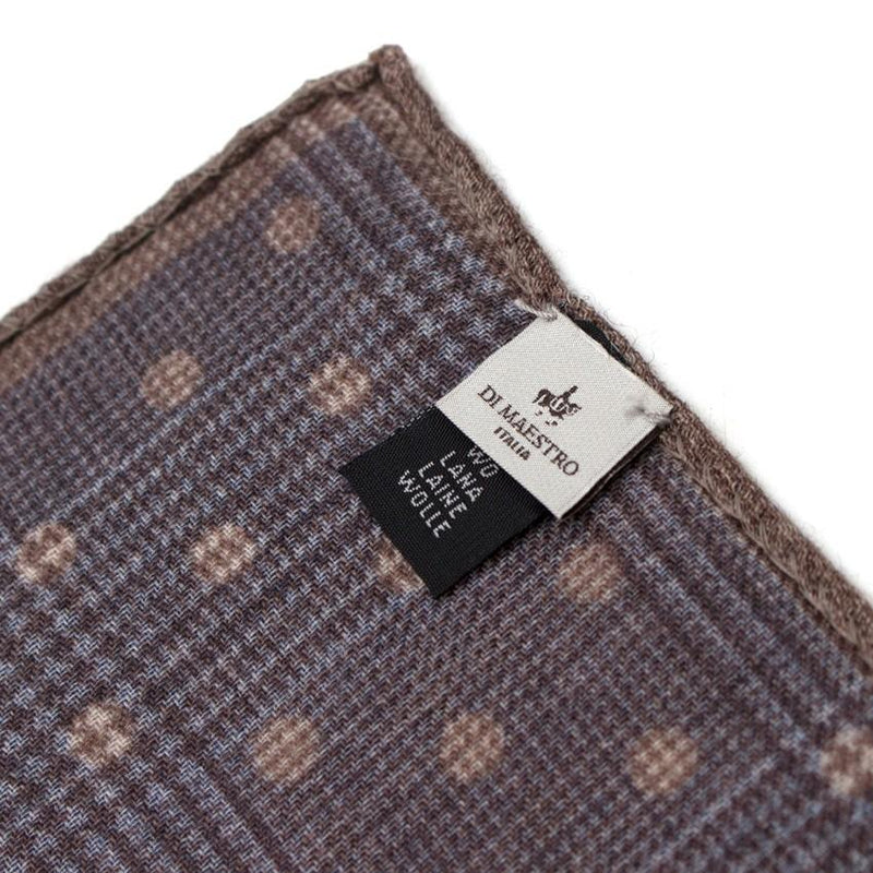 Di Maestro Wool Navy Polka dot Pocket Square