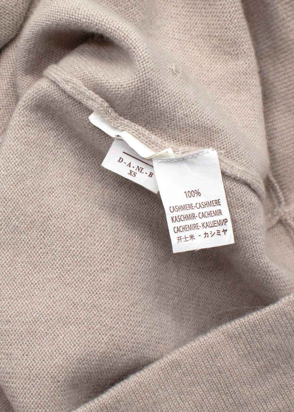 Brunello Cucinelli Beige Embellished Cashmere Knit