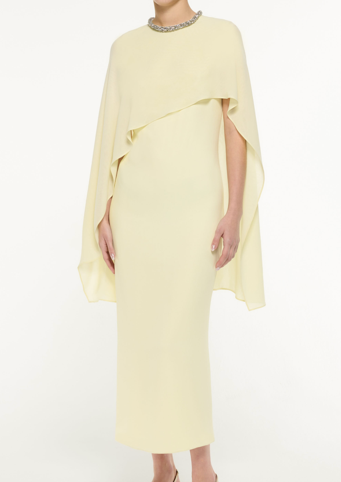 Roland Mouret Silk Cape Midi Dress