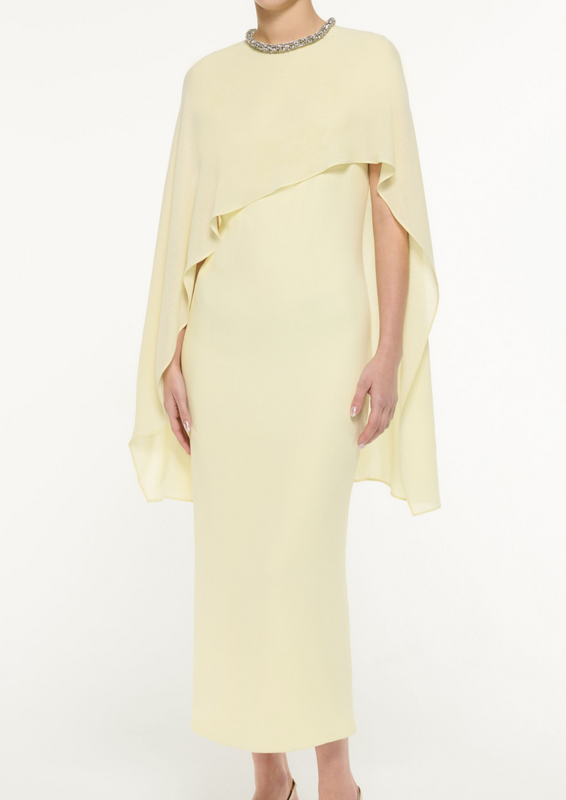 Roland Mouret Silk Cape Midi Dress