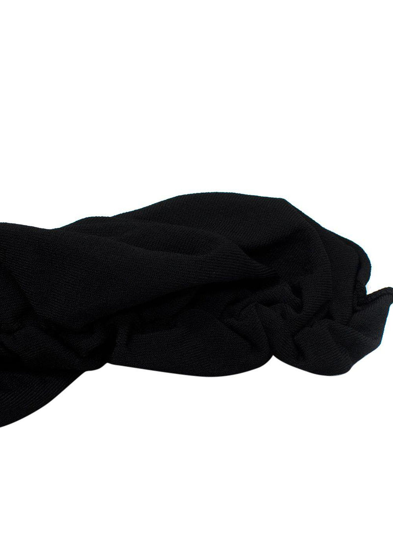 Khaite Black Ruched V-Neck Midi Dress