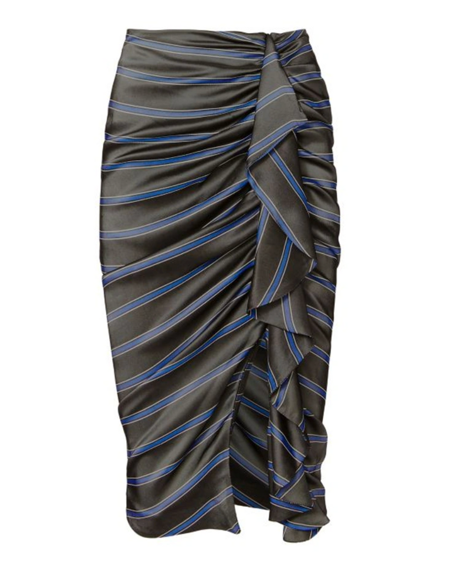 Veronica Beard Striped Midi Skirt