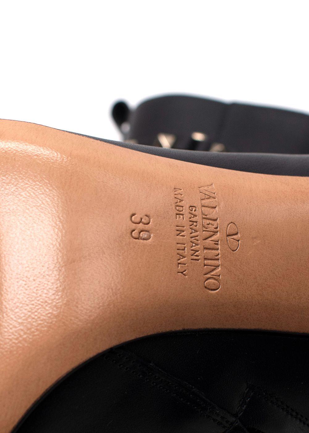 Valentino Black Leather Rockstud Ankle Boots