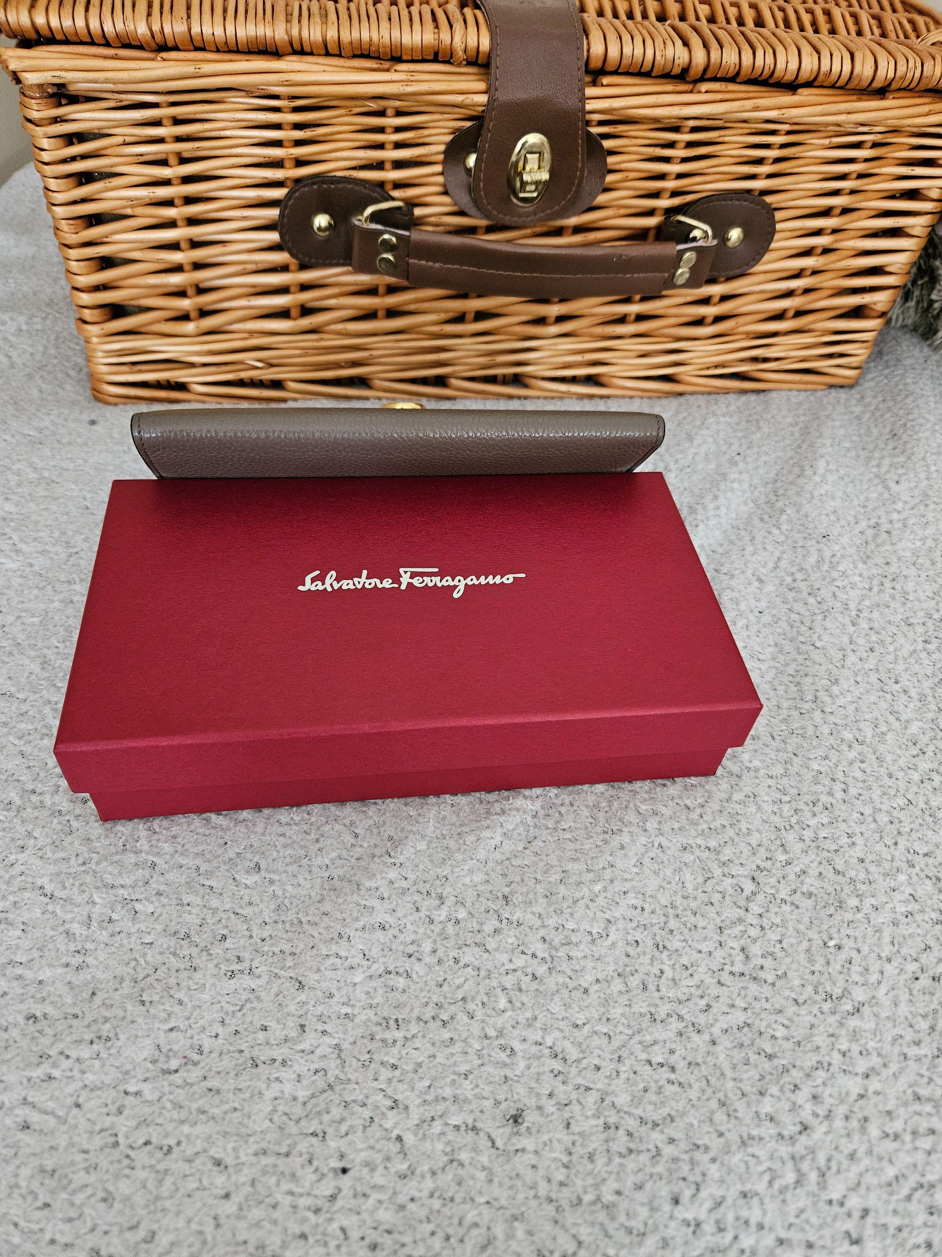 Salvatore Ferragamo Dark Beige Long Wallet