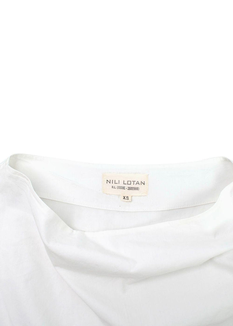 Nili Lotan white wide poplin top