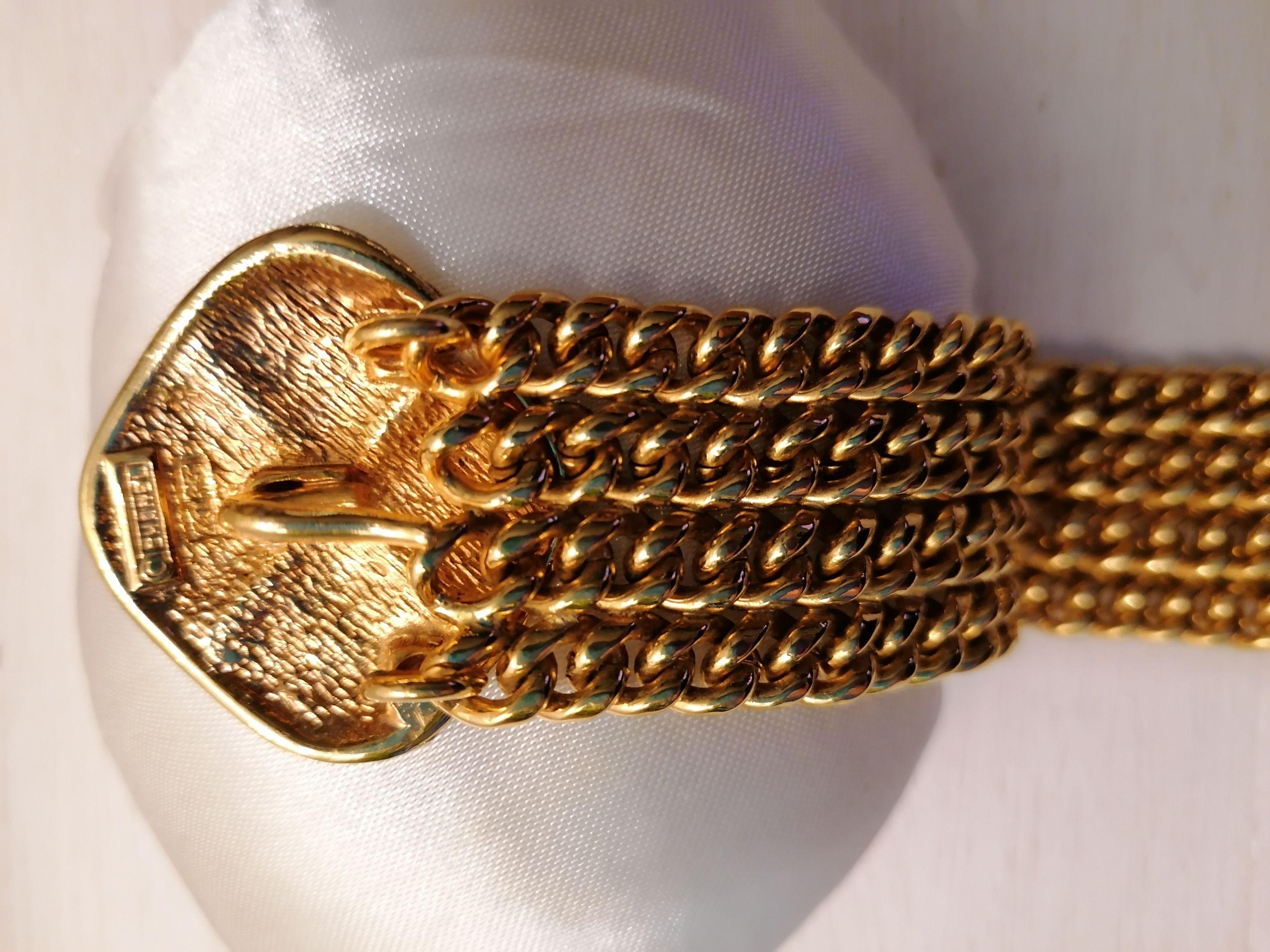 Chanel Vintage Gold Plated Chain Bracelet