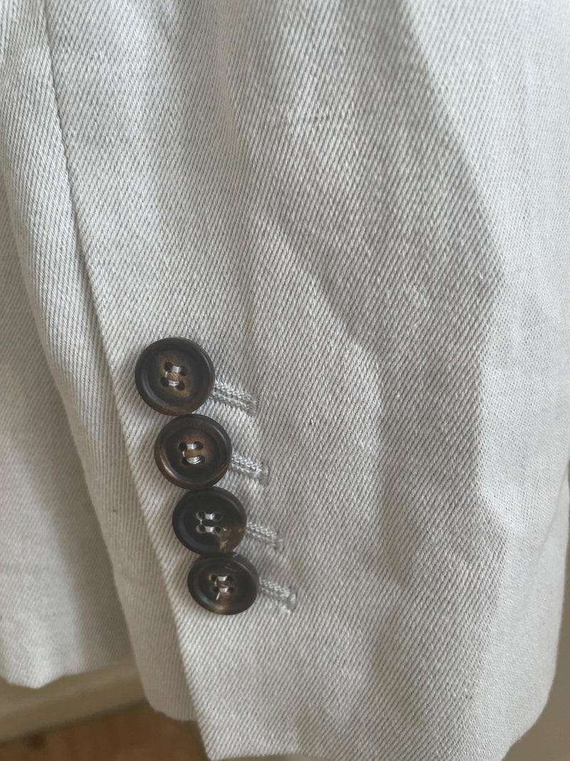 Single Breasted Cotton And Linen Blazer