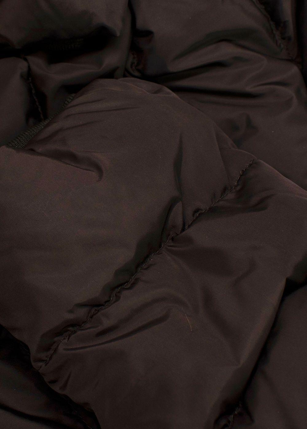 Moncler Brown Puffer Jacket with Fur Trim
