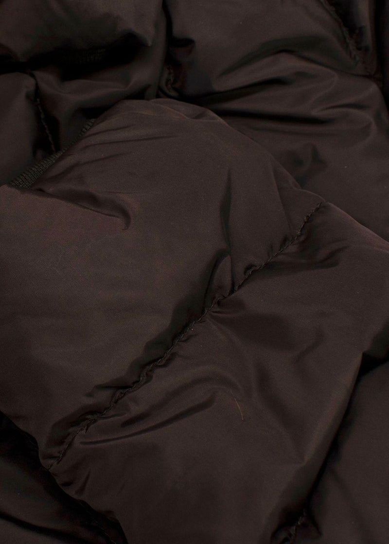 Moncler Brown Puffer Jacket with Fur Trim
