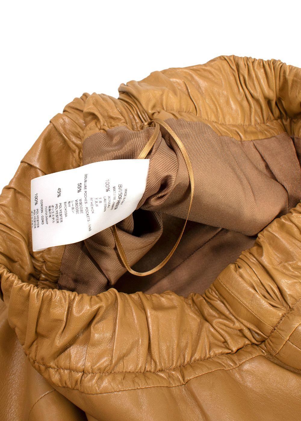 Givenchy Tan Lambskin Leather Trousers