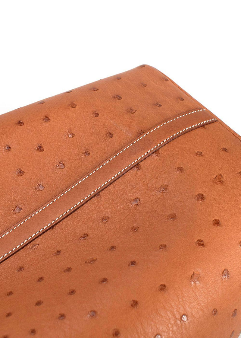 Hermes  Picotin Lock 22 in Gold Ostrich Leather with Palladium Hardware