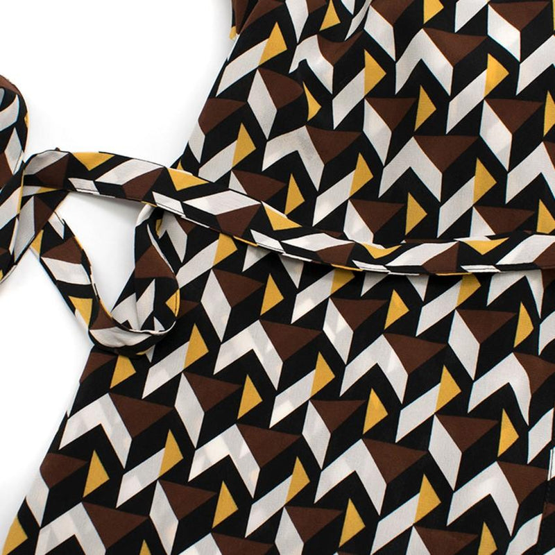 Max & Moi Geometric Print Silk Dress