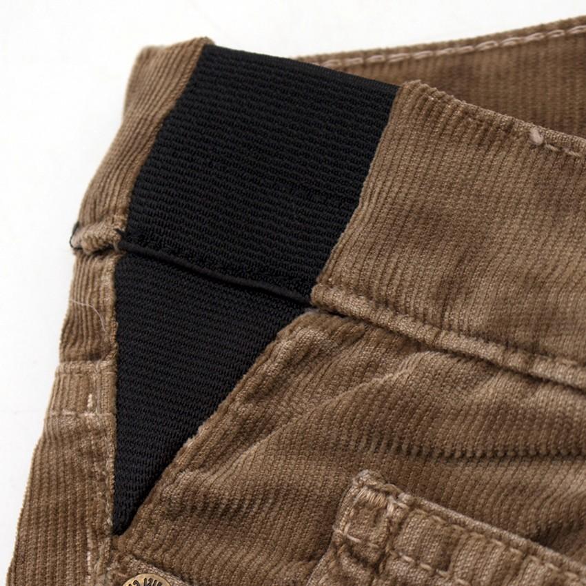 Current Elliott Brown Corduroy Leopard Print Jeans