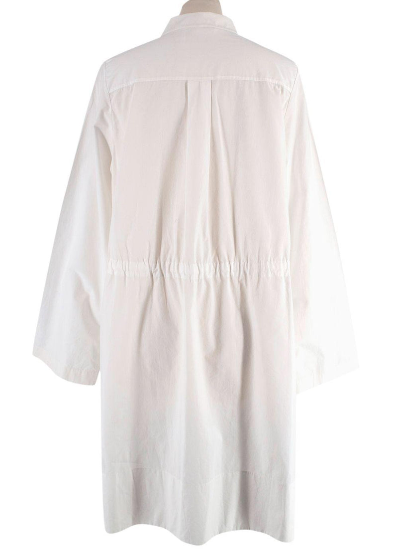 Chloe Drawstring White Cotton Tunic Dress