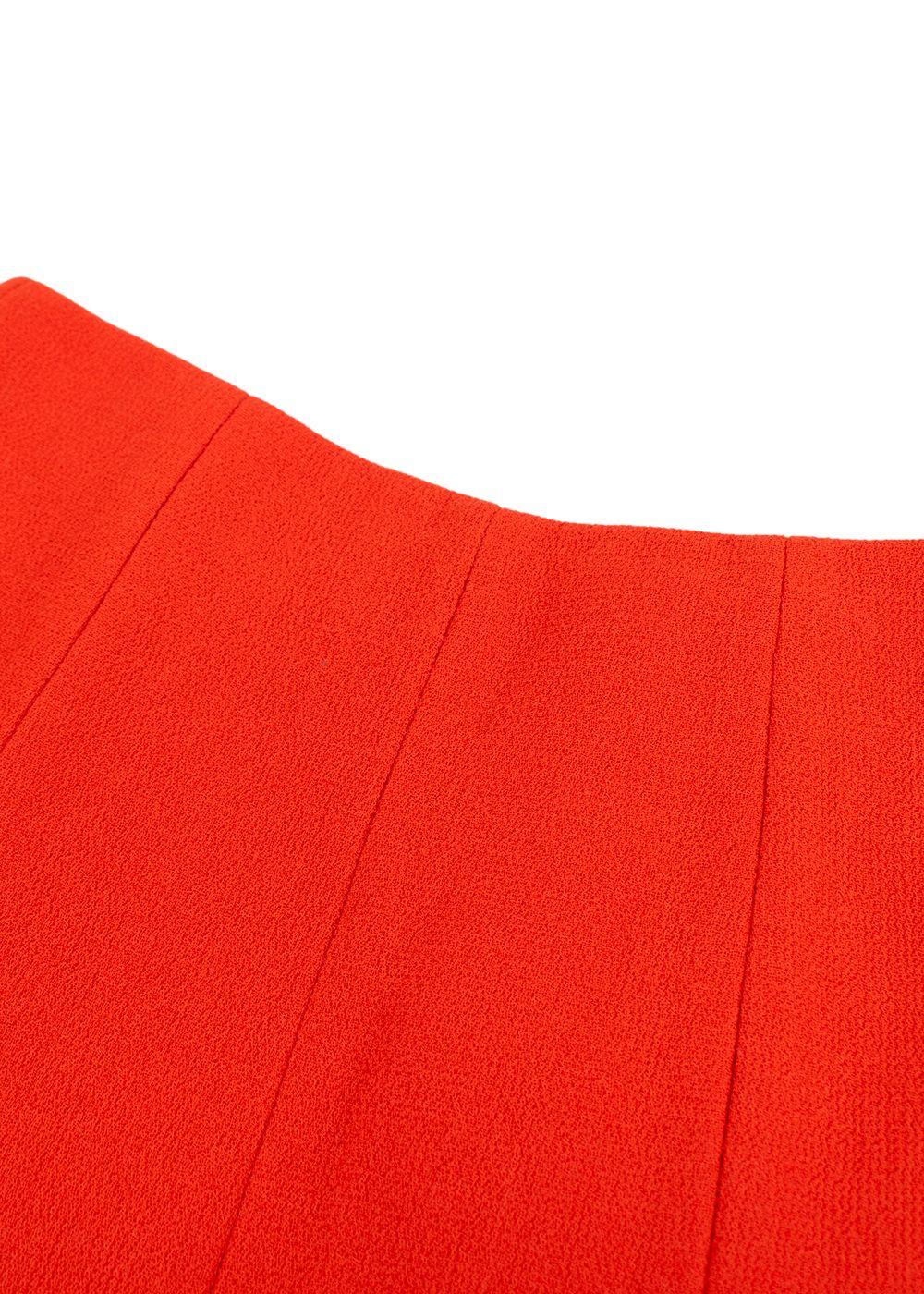 Dior Bright Orange Virgin Wool Mini Wrap Skirt