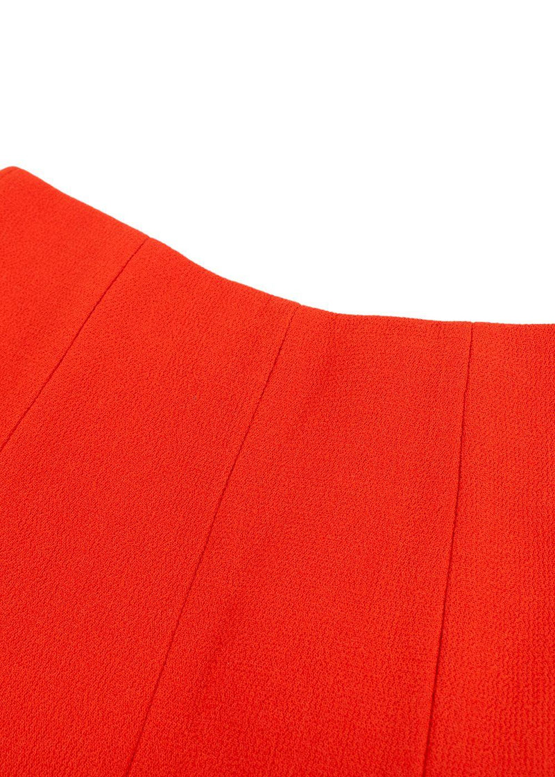Dior Bright Orange Virgin Wool Mini Wrap Skirt