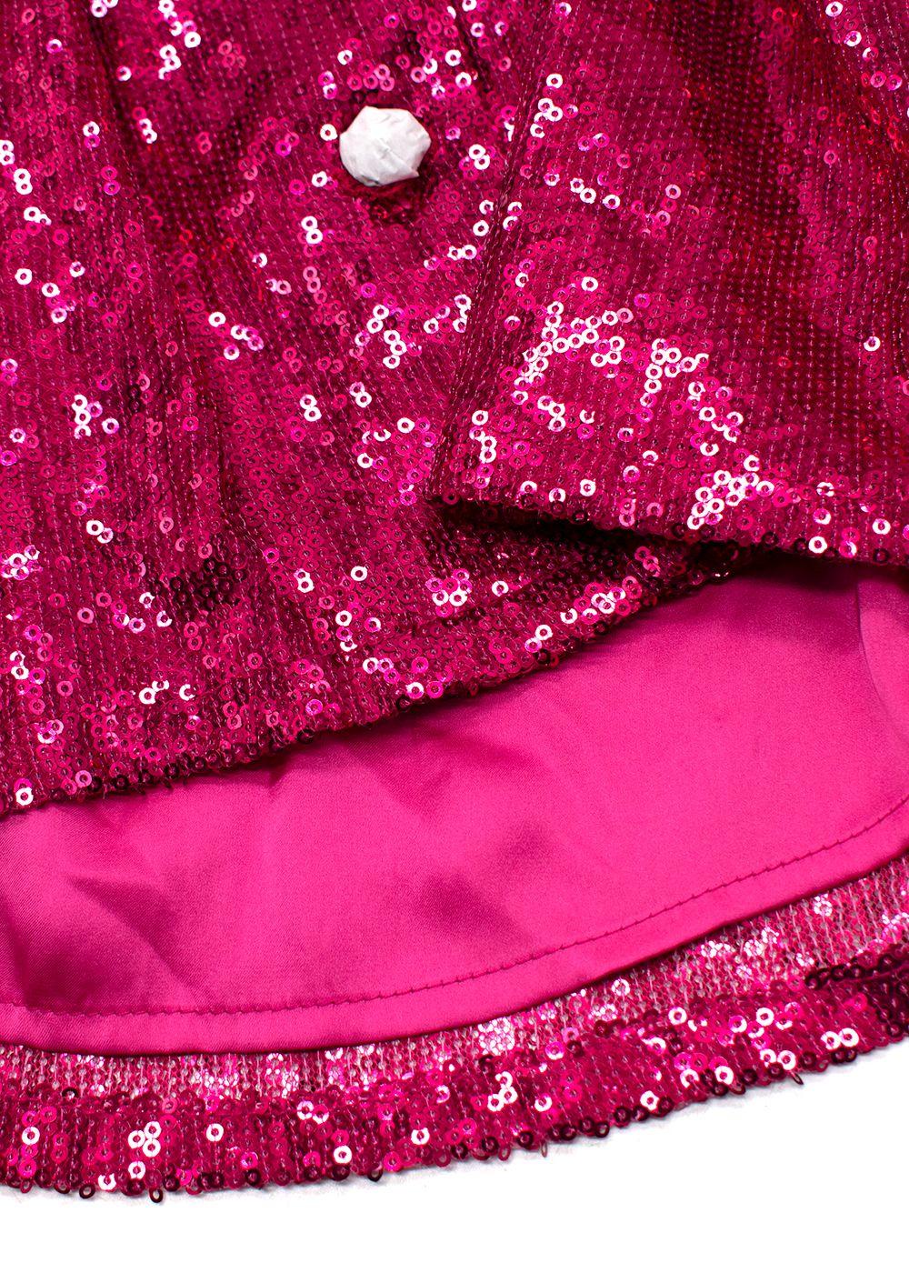 Nadine Merabi Hot Pink Sequin Shirt and Trouser Set