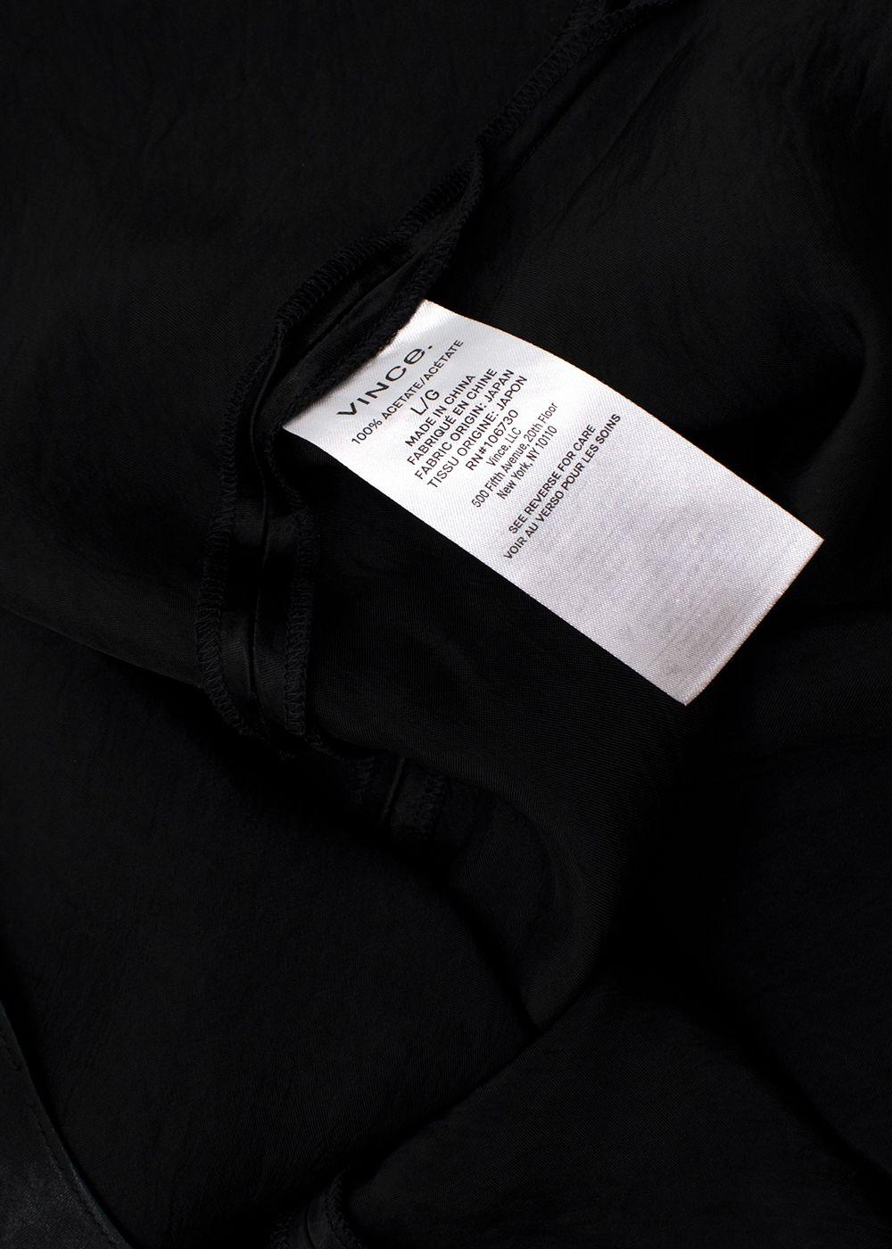 Vince Black Satin Midi Skirt